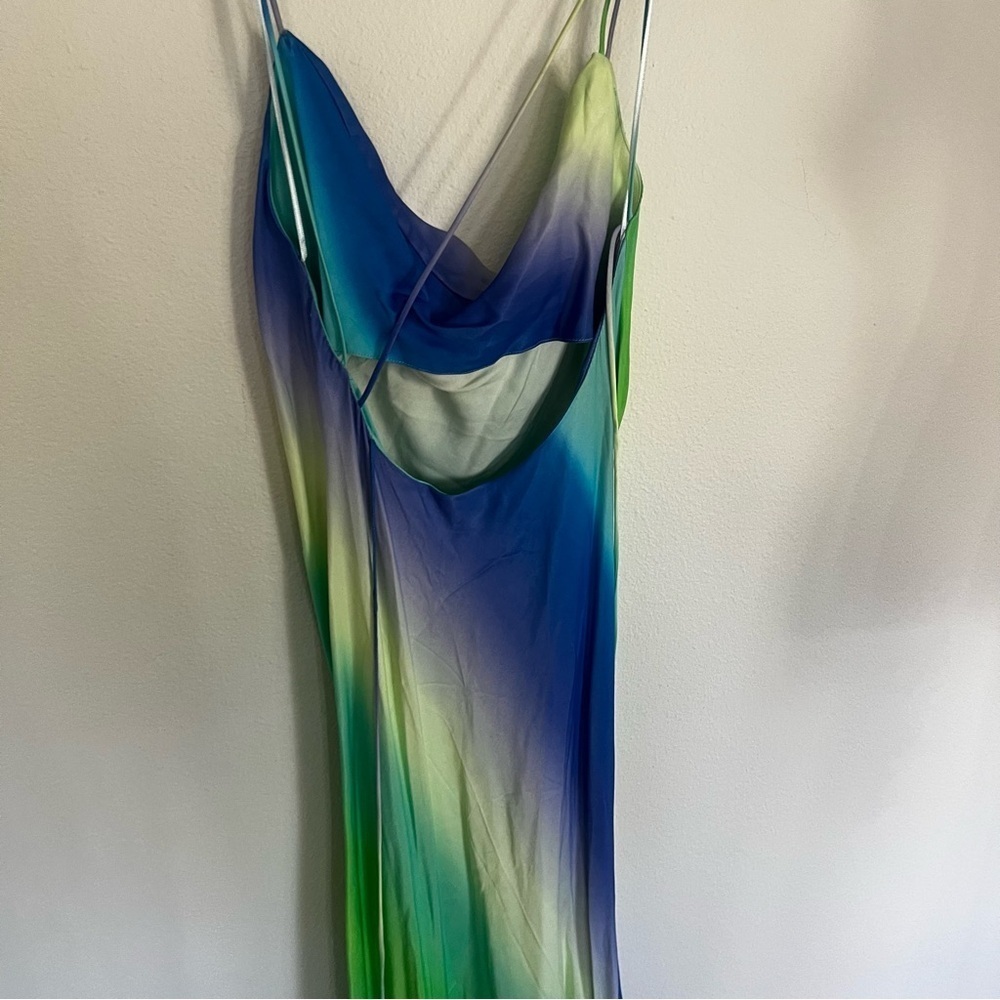 Zara Tie Dye Satin Effect MIDI Dress women’s Small - Picture 7 of 11
